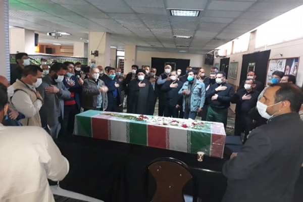 تشییع شهید گمنام در سازمان جهادکشاورزی فارس
