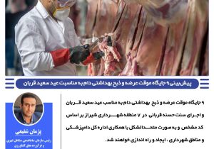 پیش‌بینی ۹ جایگاه موقت عرضه و ذبح بهداشتی دام به مناسبت عید سعید قربان در شیراز