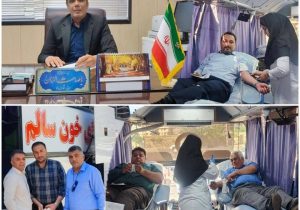 حضور  کارکنان شهرداری منطقه سه شیراز در صف اهدای خون